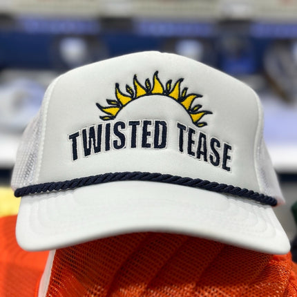 TWISTED TEASE Black Rope White Foam Mesh Trucker SnapBack Cap Hat Landon Bridges Collab Custom Embroidered