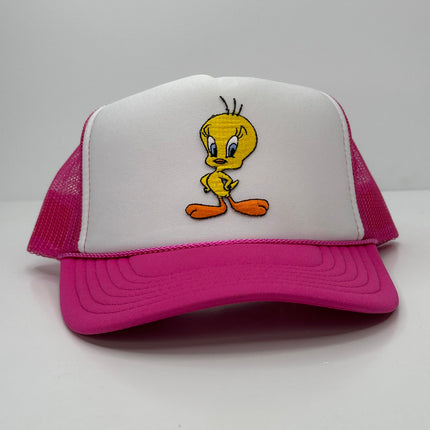 Tweety bird Vintage Patch Pink Mesh Trucker Cap SnapBack Hat Custom Patch Hat