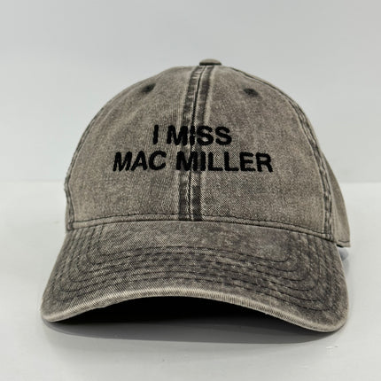 I MISS MAC MILLER Stonewash Dad Hat Strapback Cap