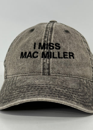 I MISS MAC MILLER Stonewash Dad Hat Strapback Cap