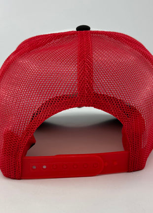 Elliott Smith Black/White/Red Mesh Trucker SnapBack Custom Embroidered Hat