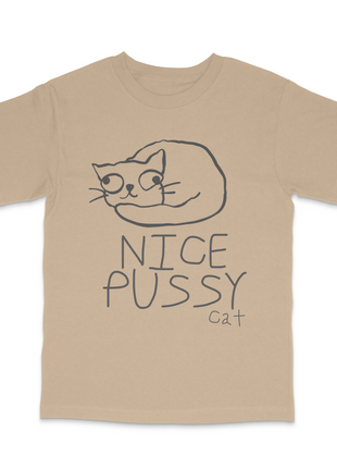 Nice Pussy Cat Funny Meme T-Shirt Viral Cat Joke Shirt, Adult Humor Novelty Tee