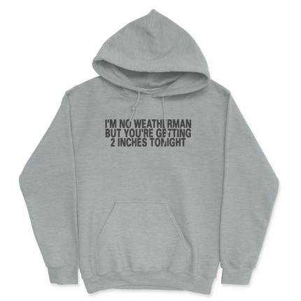 Funny Weather Joke Hoodie Meme Pullover Sweatshirt I’m No Weatherman But You’re Getting 2 Inches Tonight Unisex