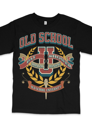 Old School University Custom Printed T-Shirt