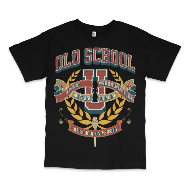 Old School University Custom Printed T-Shirt