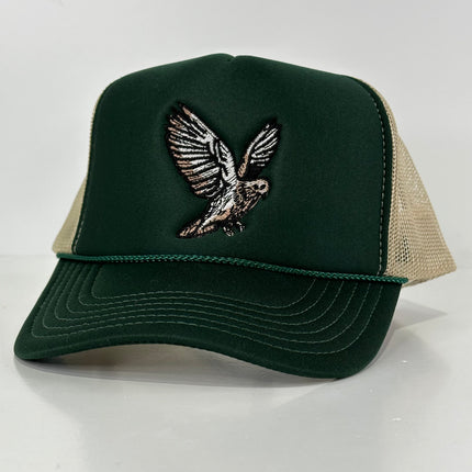 DOVE HUNTING HAT Khaki Mesh Green Foam Front SnapBack Trucker Cap Hat