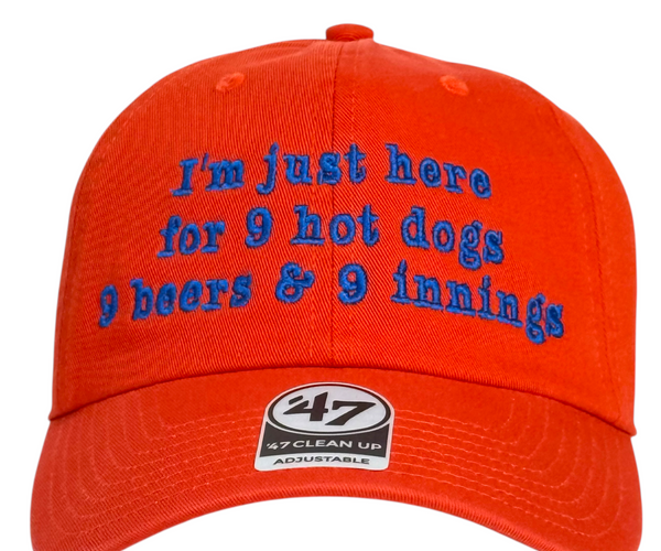 Funny Baseball Hat | 9 Hot Dogs 9 Beers 9 Innings Dad Cap – Old