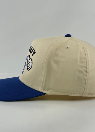 THIS GUY LOVES FOUR LOKO Natural Blue Brim SnapBack Cap Hat Custom Embroidery