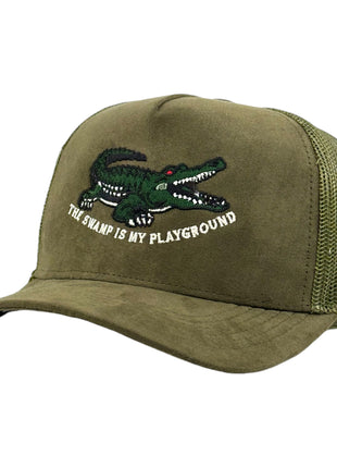 The Swamp Is My Playground Alligator Hunting Season Trucker Hat