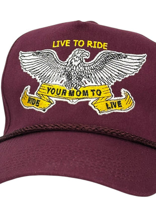 LIVE TO RIDE HAT CUSTOM EMBROIDERY