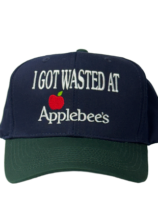 I GOT WASTED AT my Vintage Mid Green Crown Funny Strapback Cap Hat Custom Embroidered