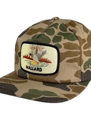 Mallard embroidered on a camo SnapBack Hat Cap