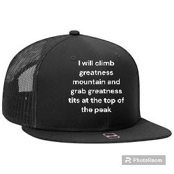 Custom order ALL CAPS- I will climb greatness mountain and grab greatness tits at the top of the peak custom embroidery ￼