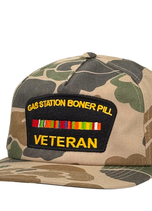 Gas Station Boner Pill Veteran Trucker Hat Custom Embroidered￼