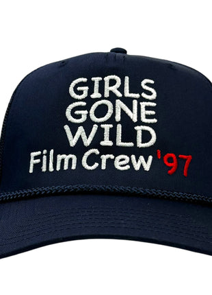 Girls Gone Wild Film Crew 97 Trucker Cap Hat Navy Custom Embroidered