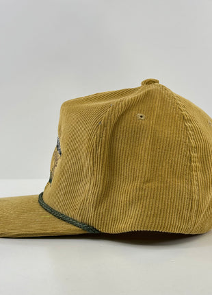 Pheasant Mustard￼ Cordaroy SnapBack Cap Hat Rope Hunting Custom Embroidered