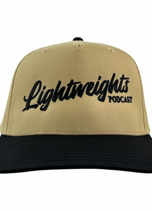 Lightweights Podcast Official Merch Tan/Black SnapBack Hat Custom Embroidered
