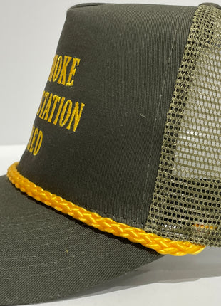 I smoke gas station Custom Embroidered Trucker Mesh Rope SnapBack