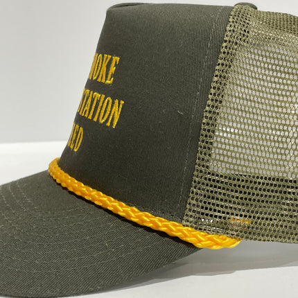 I smoke gas station Custom Embroidered Trucker Mesh Rope SnapBack