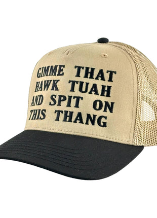 GIMME THAT HAWK TUAH AND SPIT ON THIS THANG HAT Custom Embroidered Girl Meme