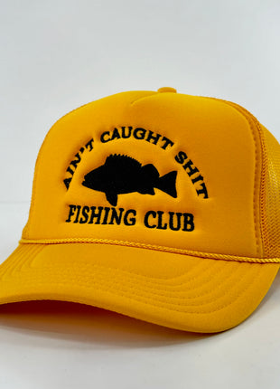 AIN’T CAUGHT SHIT FISHING CLUB Trucker MeshHAT Custom Embroidered