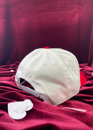 PLEASE STAY AWAY FROM ME I HAVE A GIRLFRIEND White/red Midcrown Snapback Custom Embroidered Cap Hat