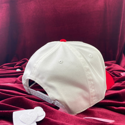 PLEASE STAY AWAY FROM ME I HAVE A GIRLFRIEND White/red Midcrown Snapback Custom Embroidered Cap Hat