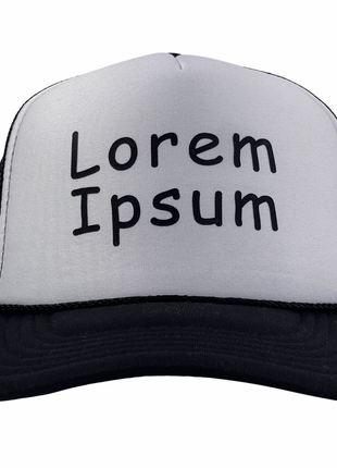 Loren Ipsum Custom Printed Black/White Trucker Hat SnapBack