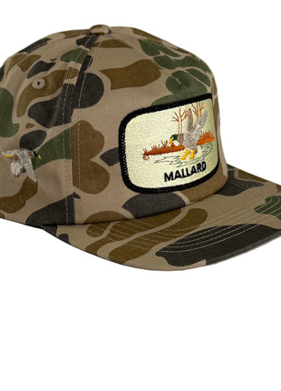Mallard embroidered on a camo SnapBack Hat Cap
