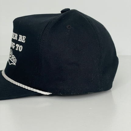 I’d rather be listening to Steely Dan Custom Embroidered SnapBack Black/White Collab with forbidden canvas