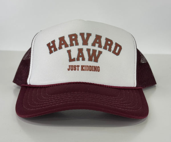 Harvard law just kidding custom Printed SnapBack Mesh Trucker