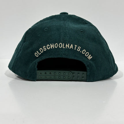 GOLF USA Green Cordaroy SnapBack Tall Crown Cap Hat Custom Embroidered ￼