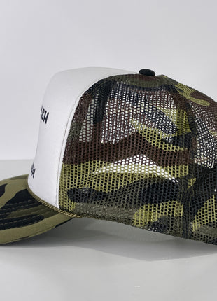 Smoke Hash Eat Trash ￼possum Custom Printed Mesh Trucker Camo SnapBack