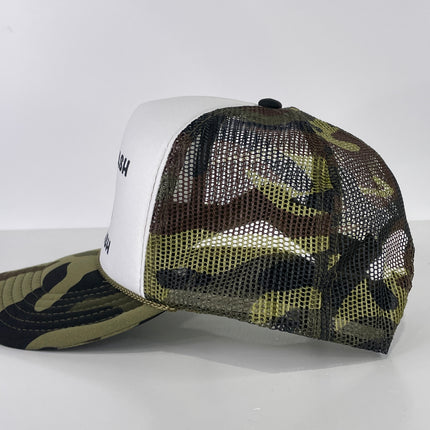 Smoke Hash Eat Trash ￼possum Custom Printed Mesh Trucker Camo SnapBack