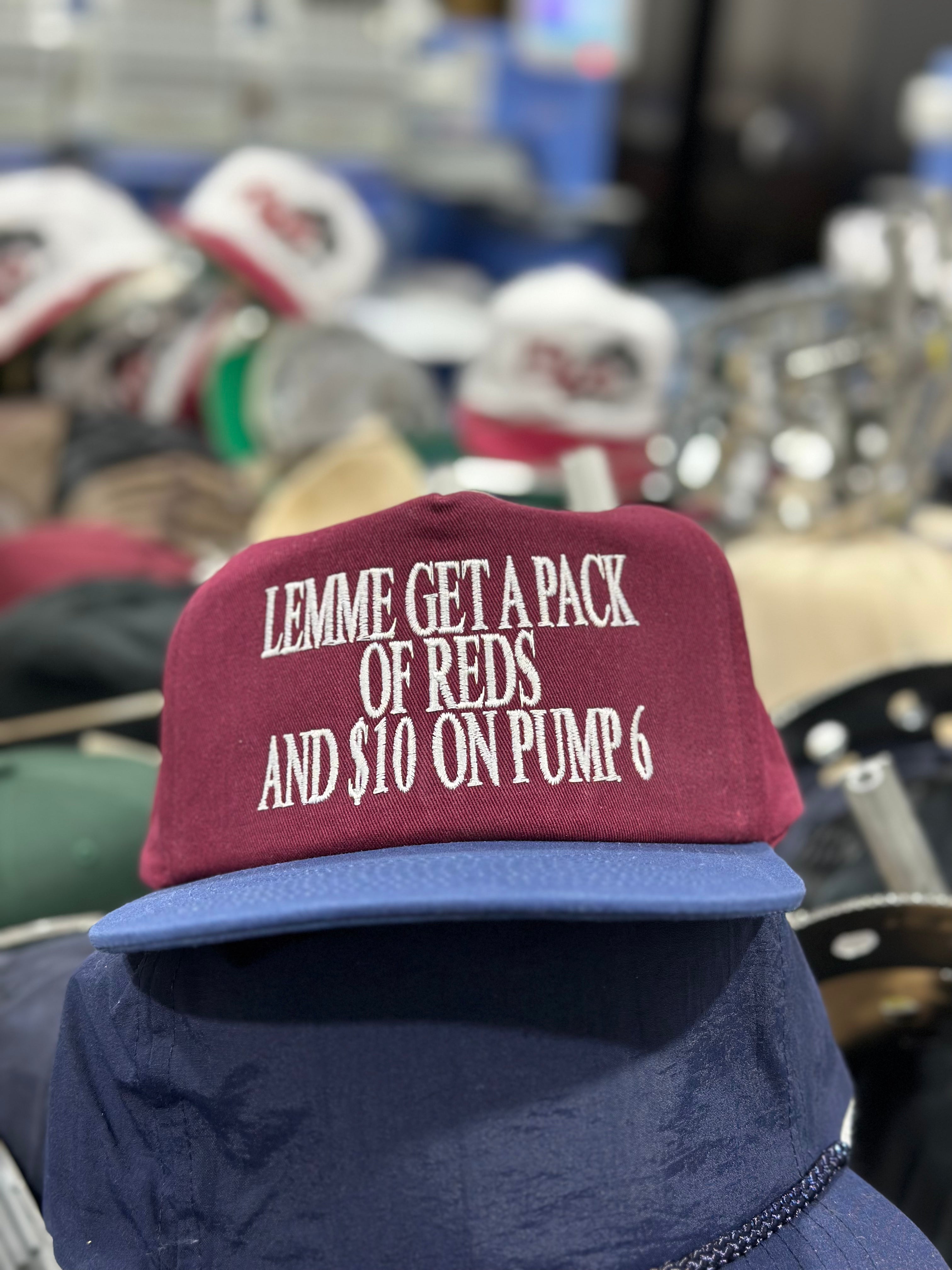 Lemme Get A Pack Of Reds And 10 On Pump 6 Maroon Navy SnapBack Custom Old School Hats