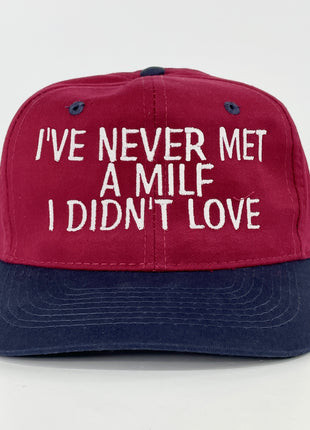 I’ve never met a M.I.L.F I didn’t love custom embroidered Red Strapback hat