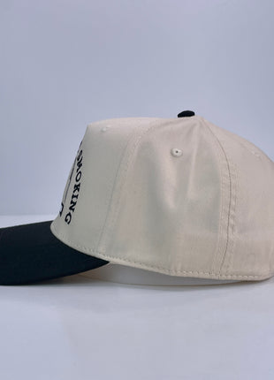 I'D RATHER BE SMOKING BLACK BRIM SNAPBACK CAP HAT CUSTOM EMBROIDERY