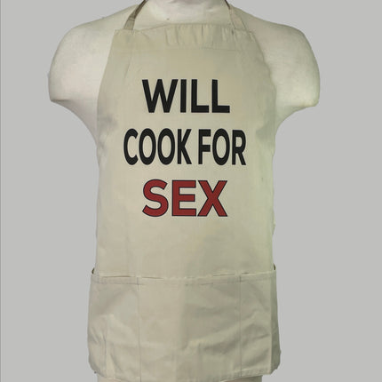 Will cook for sex apron custom printed