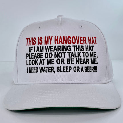This Is My Hangover Hat Custom Embroidered white SnapBack cap hat