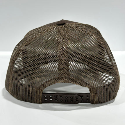 Deer Scenery Dark khaki CAMO Camouflage Brim Mesh Trucker SnapBack Hat Deer Hunting Cap Custom Embroidered