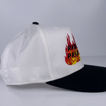 Raise Hell Praise Dale Custom Embroidered SnapBack White/Black