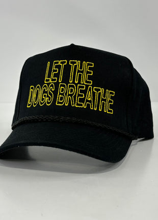 Let the dogs breathe black rope Snapback hat cap custom embroidery