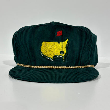 GOLF USA Green Cordaroy SnapBack Tall Crown Cap Hat Custom Embroidered ￼