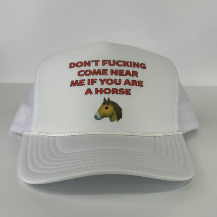 Don’t come near me if you are a horse custom printed mesh trucker SnapBack