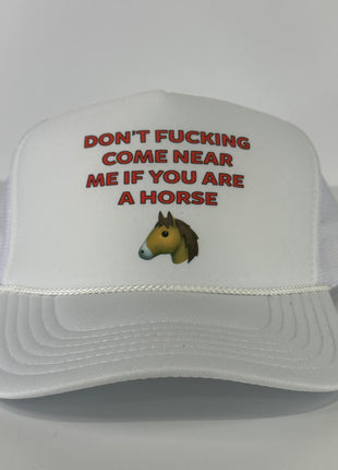 Don’t come near me if you are a horse custom printed mesh trucker SnapBack