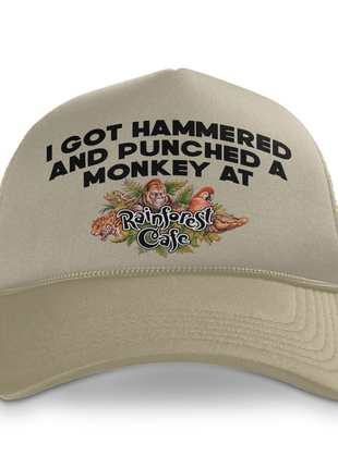 I Got Hammered And Punched A Monkey Custom Printed Hat