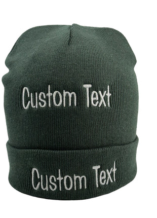 CUSTOM TEXT BEANIE Custom Embroidered