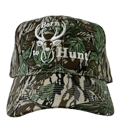 Born to hunt deer hunting on a camo SnapBack hat cap custom embroidery