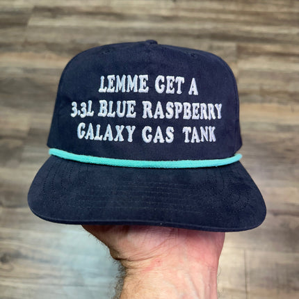 LEMME GET A 3.3L Blue Raspberry Galaxy Gas Tank Hat CUSTOM EMBROIDERY
