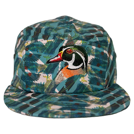 WOOD DUCK HUNTING on a Vintage 5 Panel SnapBack Cap Hat Custom Embroidered ￼